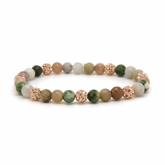 Armband spiral Holly elastiek rosegold crystal XS - Karma
