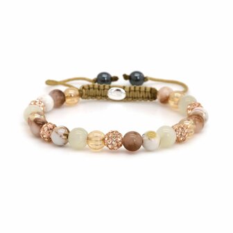 Armband Spiral Liva rosegold crystal XS - Karma