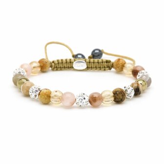 Armband Spiral Naomi white crystal XS - Karma