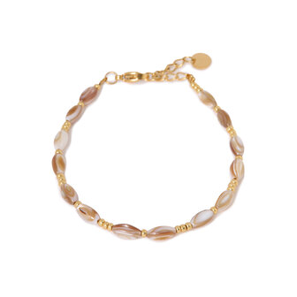 Armband K.SA.390.1 natural shell goud - Label Kiki