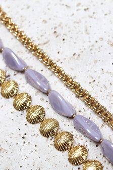 Armband K.EX.68.1 lilac stones goud - Label Kiki