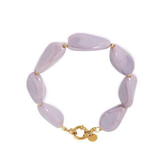 Armband K.EX.68.1 lilac stones goud - Label Kiki