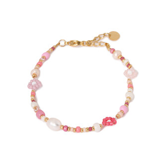 Armband K.SA.377.1 summer flower goud - Label Kiki