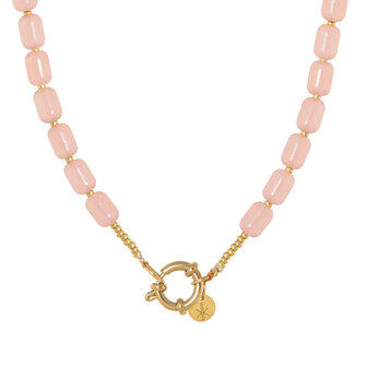 Ketting K.SK.268.1 peachy beads goud - Label Kiki