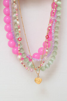 Ketting K.SK.269.1 summer flowers goud - Label Kiki