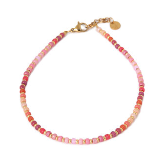 Enkelbandje K.E.53.1 All day pink goud - Label Kiki