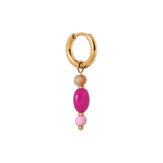 Oorbel per stuk K.SH.413.1 Ibiza pink goud - Label Kiki