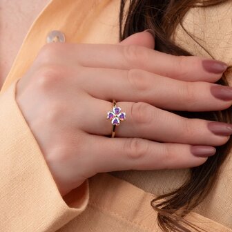 Steentje Heart Clover AB goud TMG1 twisted - Melano