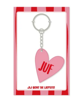 Sleutelhanger Juf, jij bent de liefste!