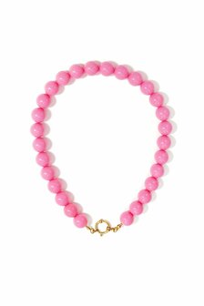 Kralen ketting 15mm roze