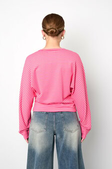 Longsleeve top gestreept rood roze