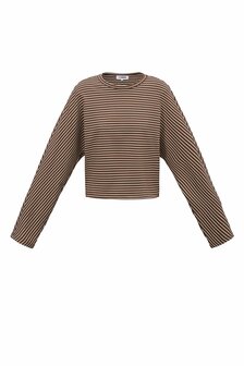 Longsleeve top gestreept bruin beige