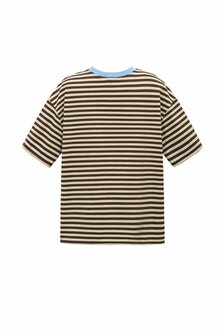 T-shirt gestreept bruin blauw