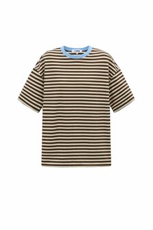 T-shirt gestreept bruin blauw
