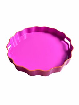 Dienblad roze met oranje rand