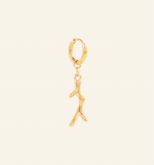Oorbel per stuk MH151 Gold Coral goud - MableHappiness