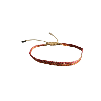 Armband Linea 08 roze oranje stof - LeJu