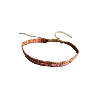 Armband Linea 06 roze oranje stof - LeJu