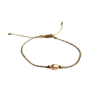 Armband Linea 05 parel goud - LeJu