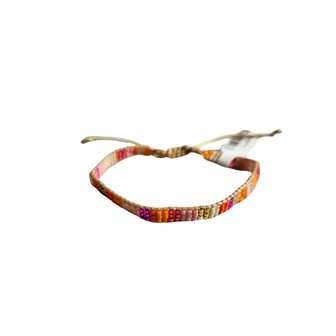 Armband Linea 04 roze oranje kraaltjes - LeJu