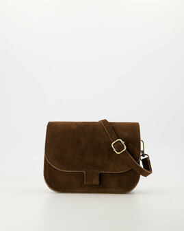 Tas Flora suede donkerbruin - Teatro