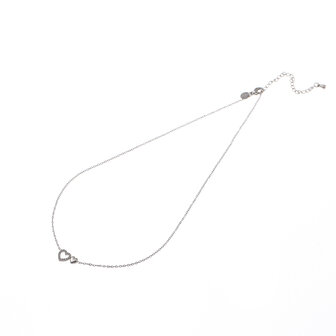 Ketting N61572-1 twee hartjes zilver - Day&amp;Eve