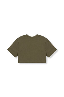 Cropped t-shirt Angie army groen - RefinedDepartment