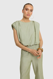 Blouse / top cropped Liv groen - RefinedDepartment