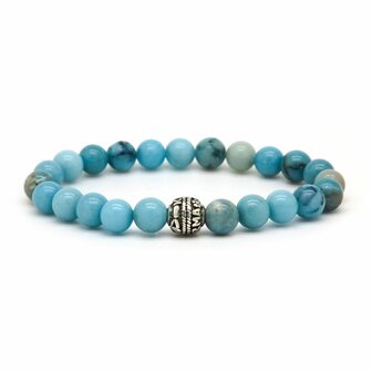 Armband AIDEN Silver Logo Bead 8MM - Karma Him