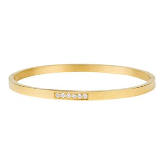 Bangle Emily plat met steentjes goud - Kalli