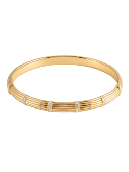 Armband bangle strepen met diamantjes goud - Rose&amp;Camellia