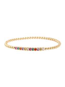Armband bangle gekleurde steentjes goud - Rose&amp;Camellia