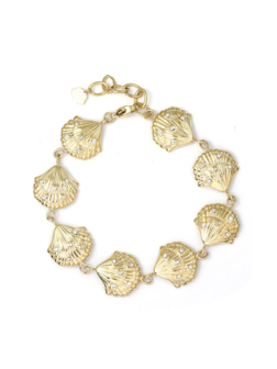 Armband schelpen met diamantjes goud - Rose&amp;Camellia