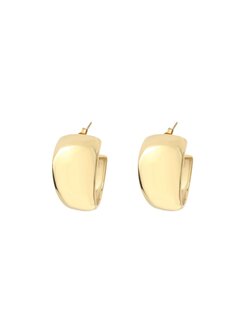 Oorbellen hoops breed goud - Rose&amp;Camellia