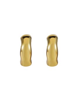 Oorbellen hoops wavy goud - Rose&amp;Camellia