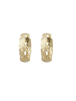 Oorbellen hoops opengewerkt goud - Rose&amp;Camellia