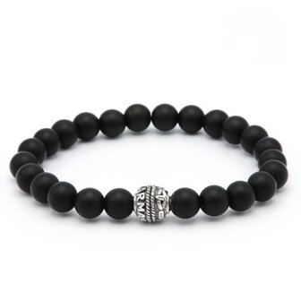 Armband black is black Silver bead 8MM - Karma Him