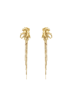 Oorbellen halve bloem goud - Rose&amp;Camellia