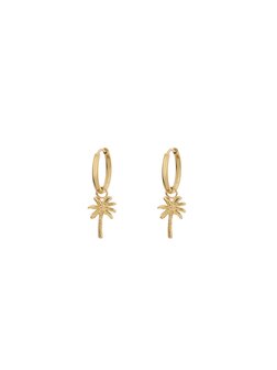 Oorbellen hoops palmboompje goud - Rose&amp;Camellia