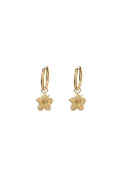 Oorbellen hoops bloemetje goud - Rose&amp;Camellia