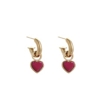 Oorbellen hoops hartje goud - Rose&amp;Camellia