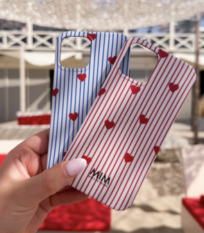 Telefoonhoesje Iphone Amour stripes red - Mim Amsterdam