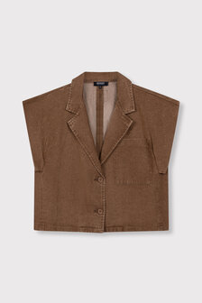 Gilet denim Marlie bruin - RefinedDepartment