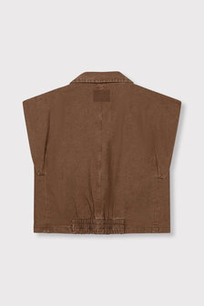 Gilet denim Marlie bruin - RefinedDepartment