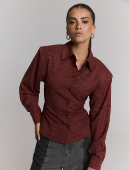 Blouse geruit Presley rood - RefinedDepartment