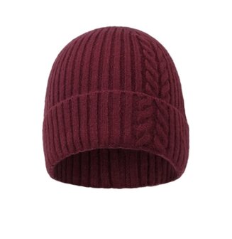 Gebreide muts bordeaux rood