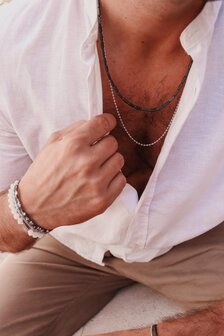 Mannen ketting double ball zilver - GeorgeTheLabel