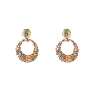 Oorbellen E65079-4 rond kraaltjes goud - Day&amp;Eve