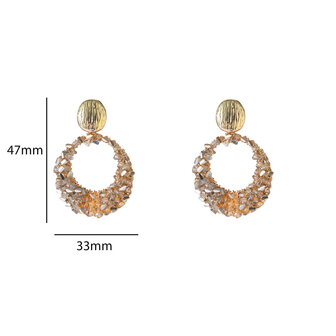 Oorbellen E65079-4 rond kraaltjes goud - Day&amp;Eve