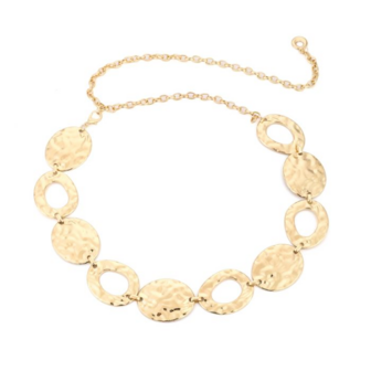 Riem / chain belt rondjes goud